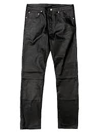 Purple leather wax skinny jeans