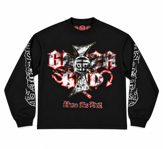 Glaza God Black Burnt Longsleeve