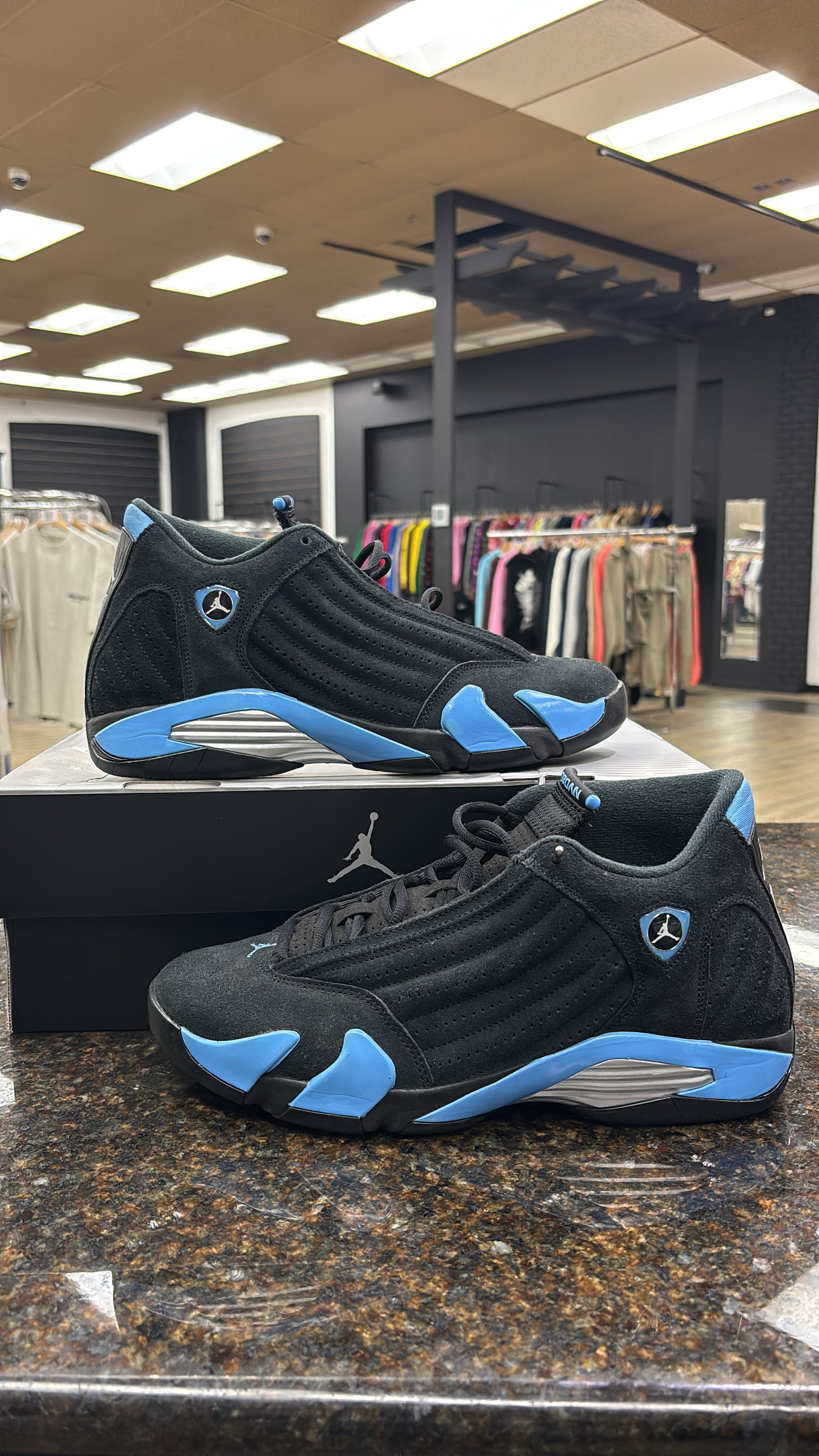 Jordan 14 university blue lightly used