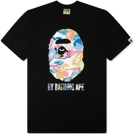 Bape Big Head Art Camo Black Tee