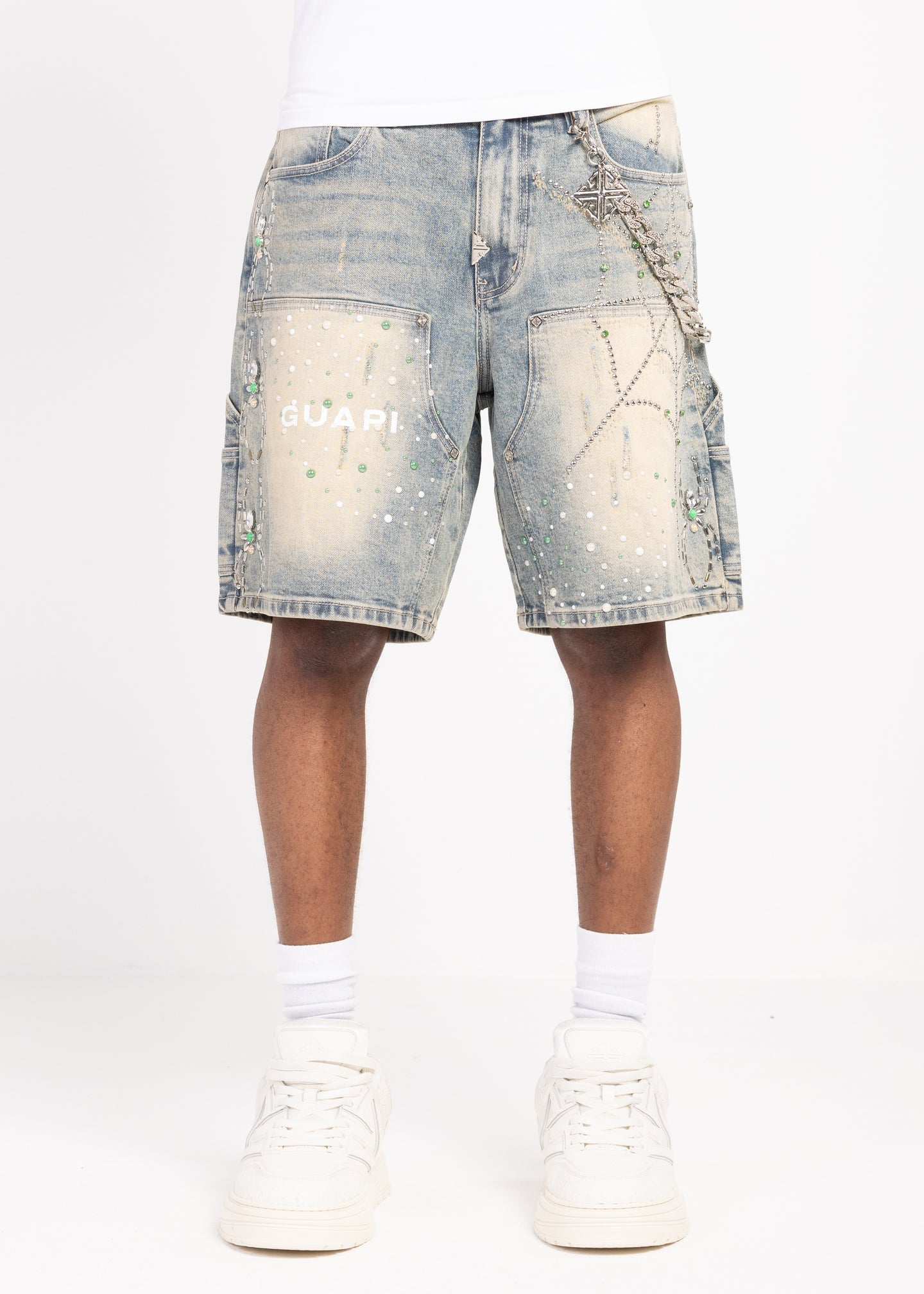 Guapi Emerald Spider Denim Shorts