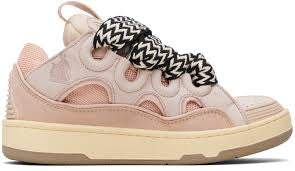 Lanvins Pink Suede Curb Leather