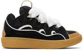 Lanvin Black White Leather Curb
