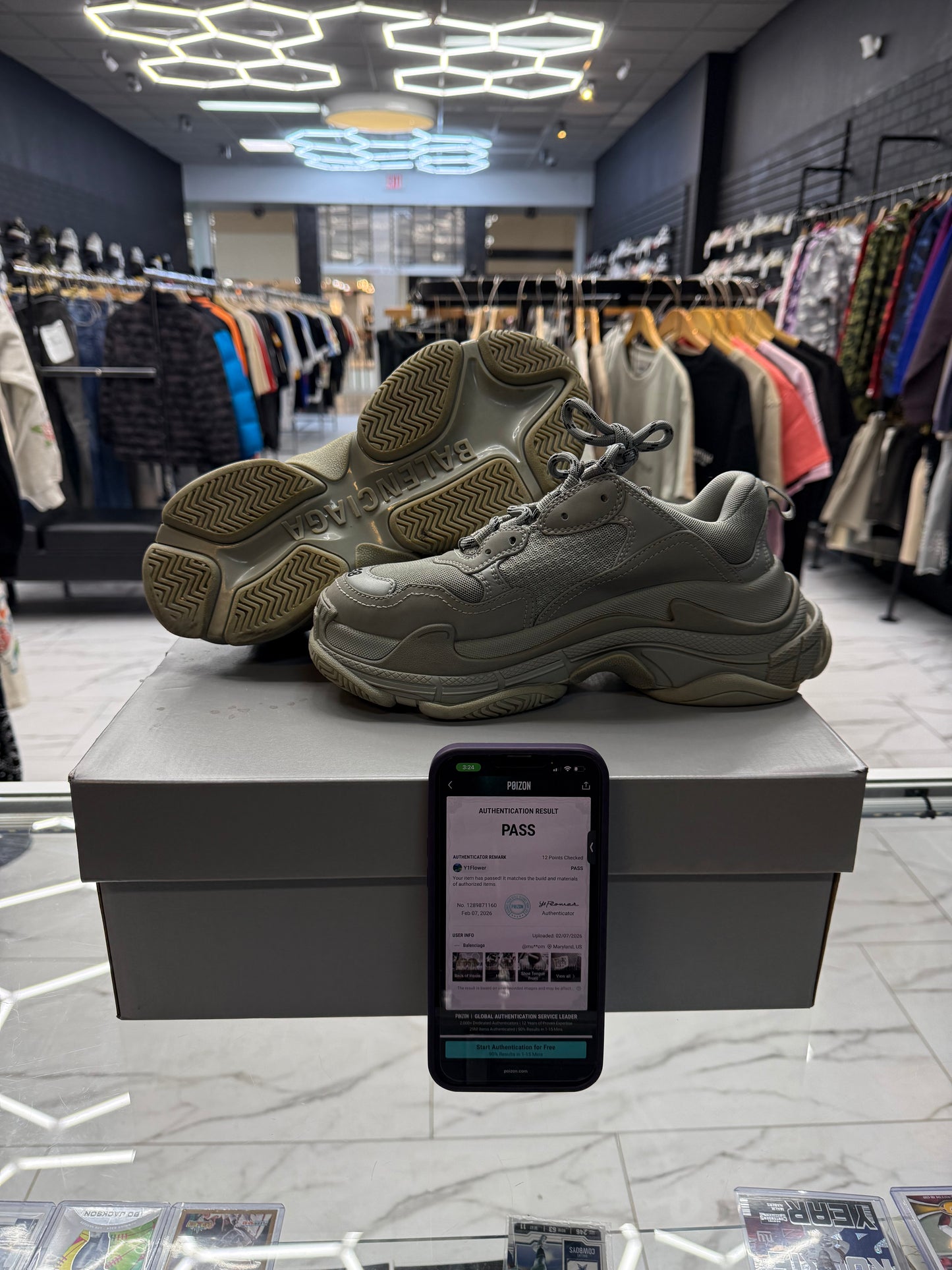 Balenciaga Triple S ‘Grey’ USED W BOX