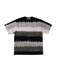 Bape Black White Drip Stripe Tee