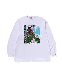 Bape White Graphic Relaxed Longsleeve