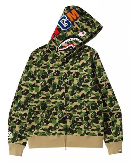 Bape Shark Full Zip Hoodie Green