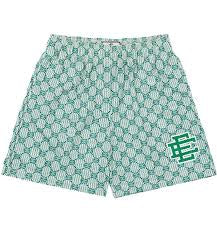 Eric Emmanuel ‘Green Monogram’ Shorts