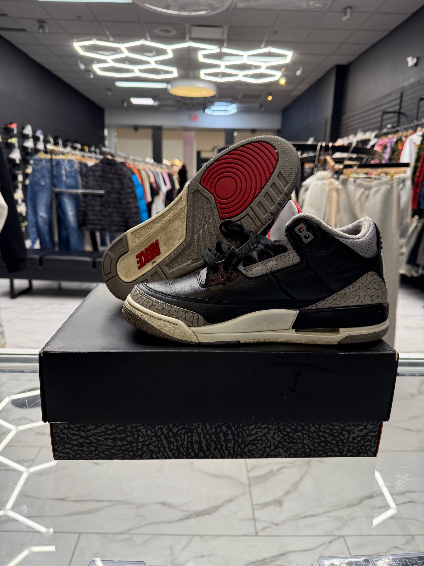 Jordan 3 ‘Black Cement’ USED W BOX