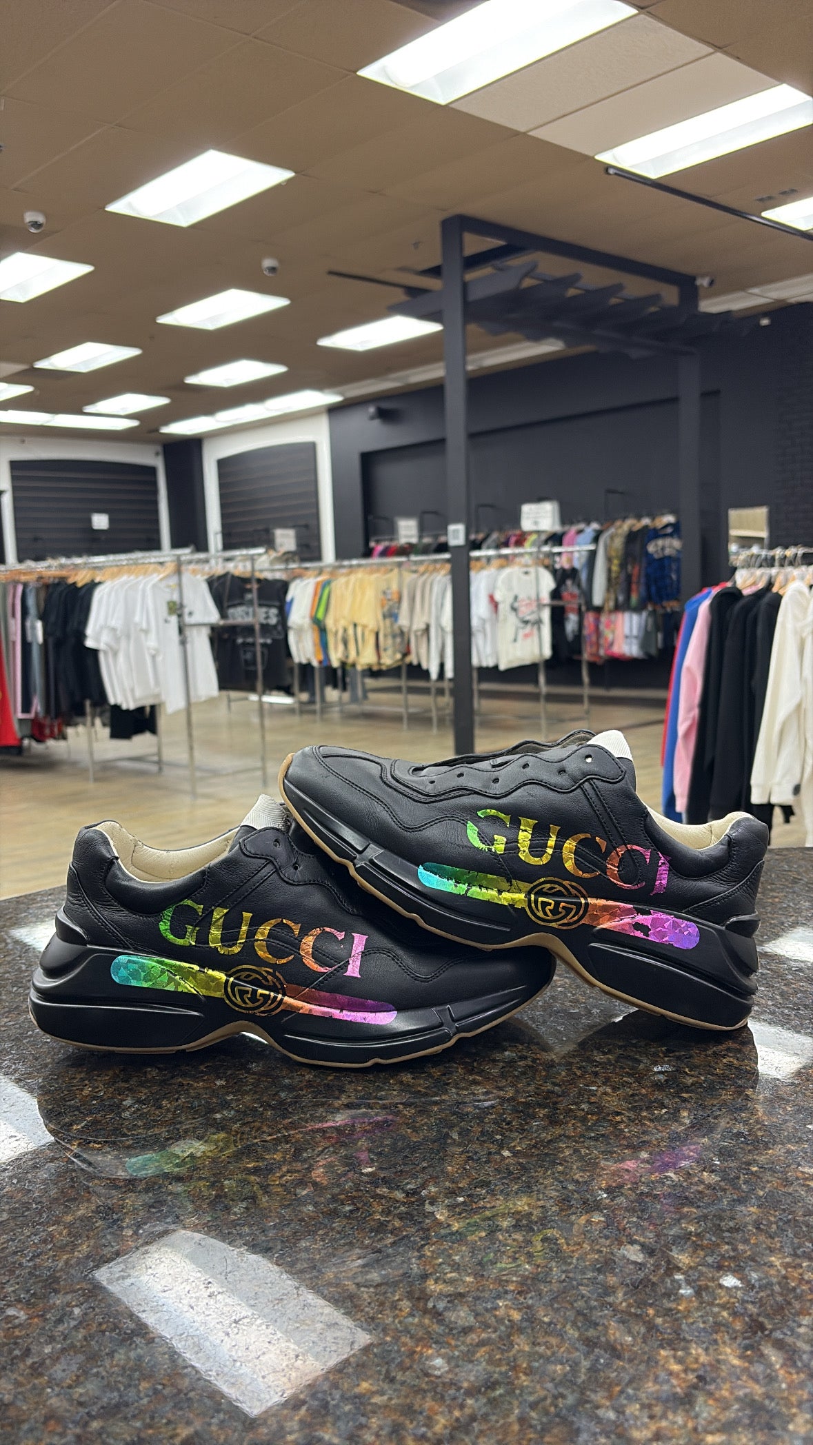 Gucci Rhyton Leather Sneaker Used With No Box