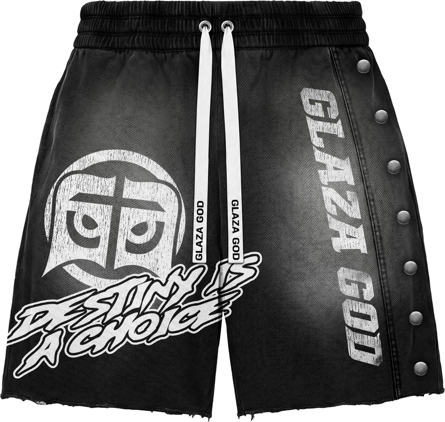 Glazagod Heavyweight Black Washed Shorts