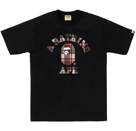 Bape Black Check College Tee