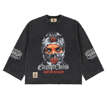 Corrupt Canine Black boxy Tee