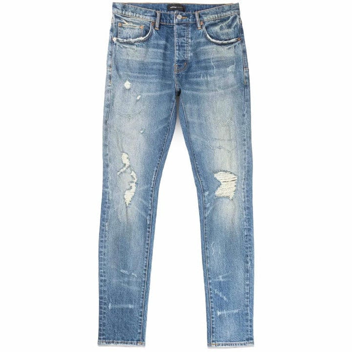 PURPLE BRAND THRASHED DENIM (MID INDIGO) P001-THMI224