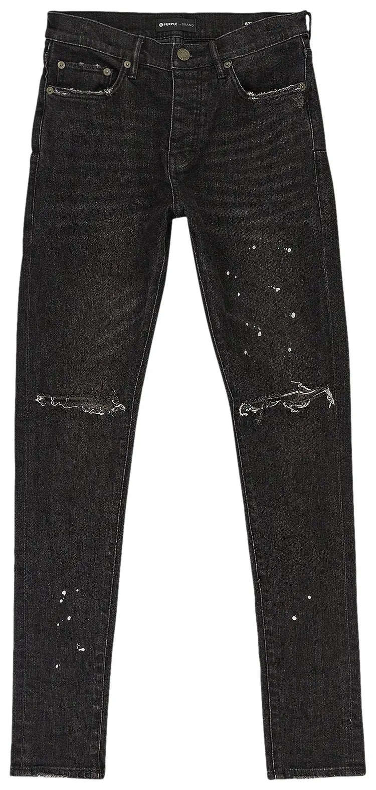 PURPLE BRAND Over Spray Skinny Jeans 'Black'