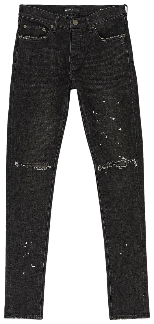 PURPLE BRAND Over Spray Skinny Jeans 'Black'