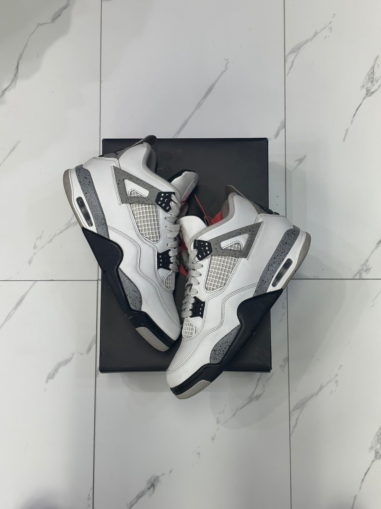 Jordan 4 White Cement Used With Box