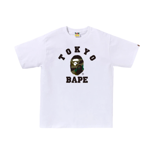 BAPE 1st Camo Tokyo College White Tee