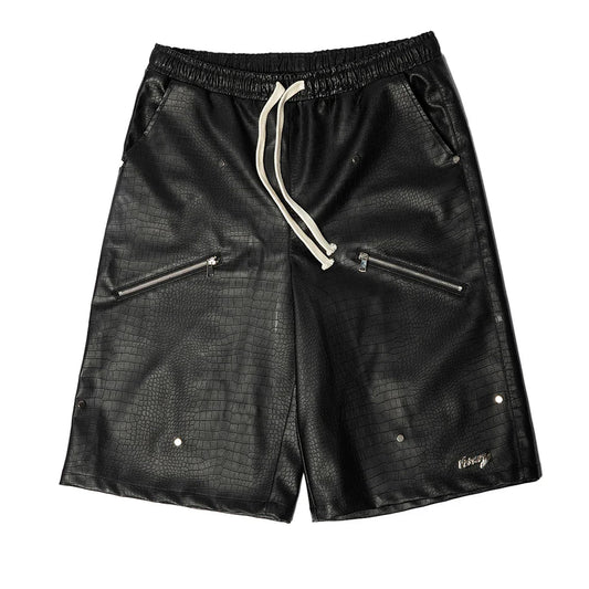 "NIGHT CRAWLER " BAGGY LEATHER SHORTS
