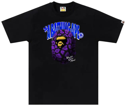 Bape Black Fur Ape Head Tee