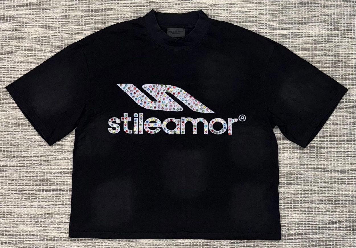 Stile Dé Amor Black Colorato Rhinestone Tee