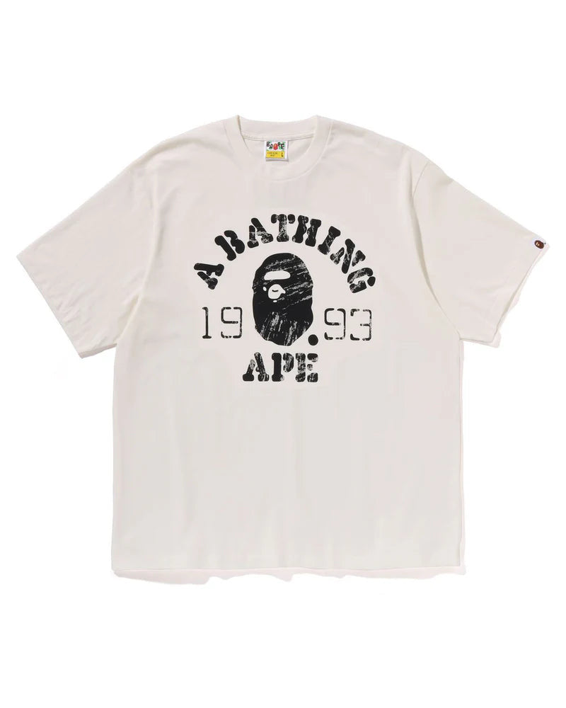 Bape #6 White Screen print college Tee