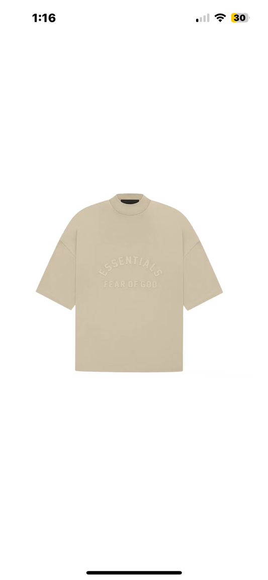 Essential tee center logo dusty beige