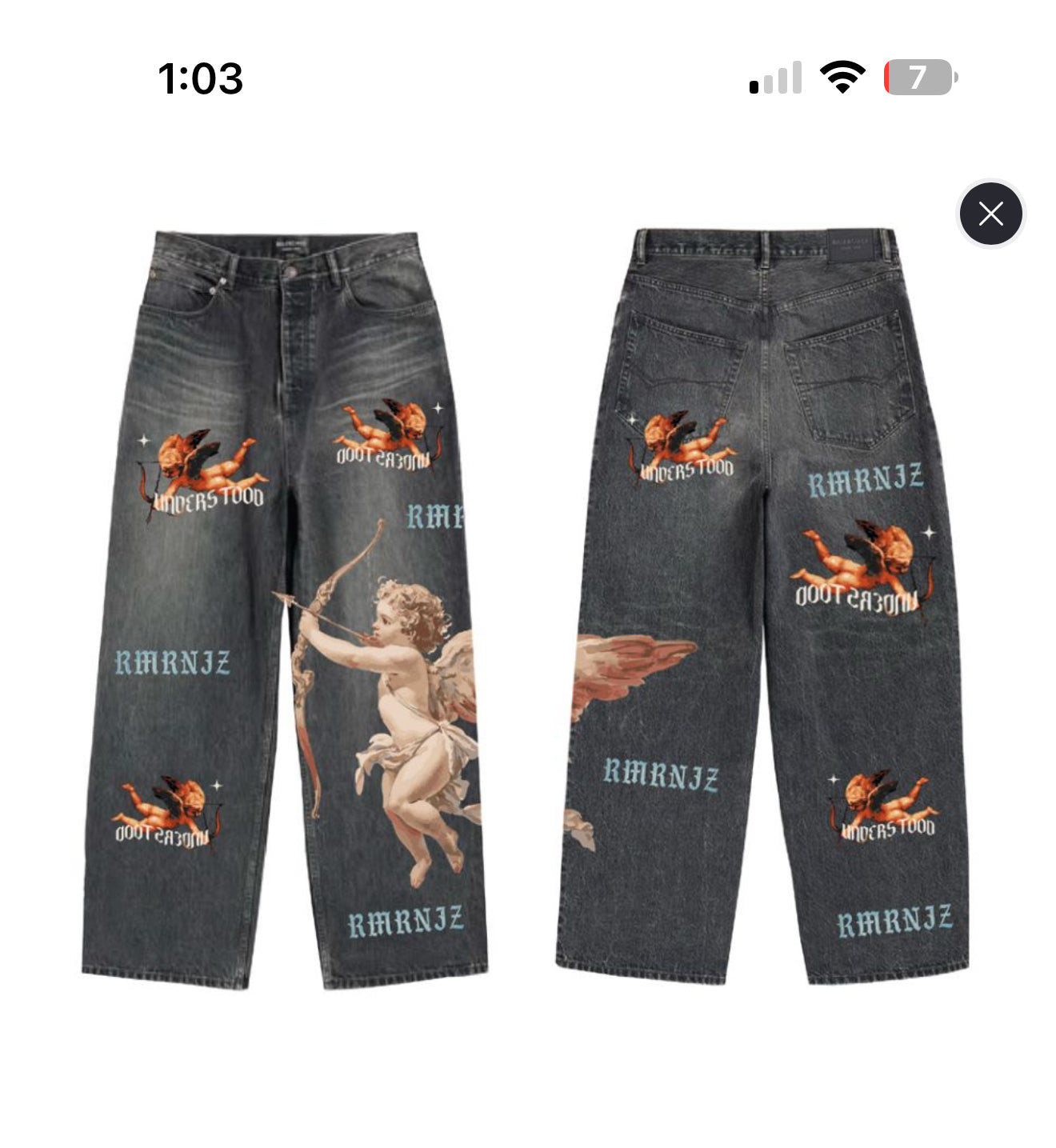 RMRJNZ Baggy denim angels dark washed jeans