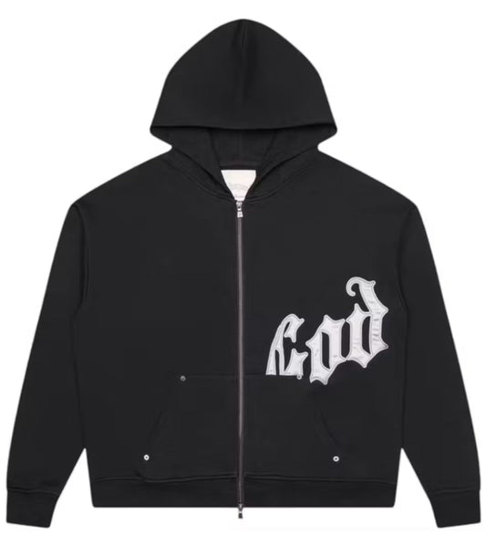 Godspeed OG Logo V2 ZIP up Black/Silver Satin