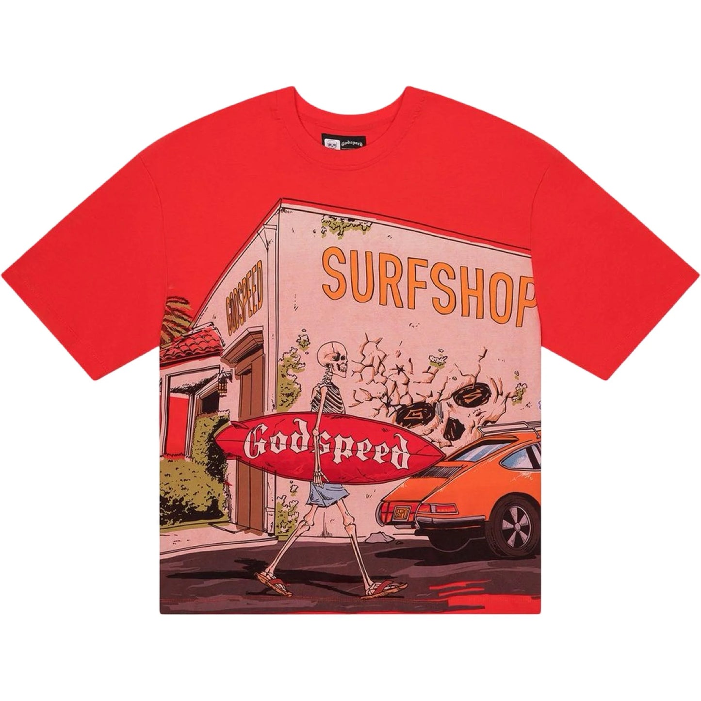 Godspeed Red Surfshop skeleton Tee