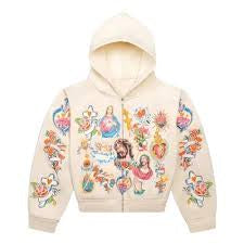 We Are Righteous Cream Zip Up Hoodie