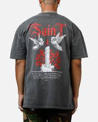 Saint Morta Black Wash Candle Lit Tee