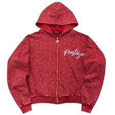Prestige Red Diamond Zip Up Hoodie