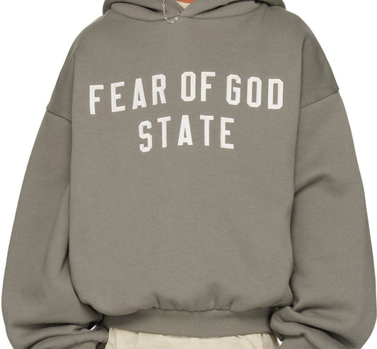 Essentials Fear of God Kids 90's Fleece Moss Hoodie
