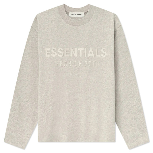ESSENTIALS FEAR OF GOD KIDS LONG SLEEVE HEATHER STONE