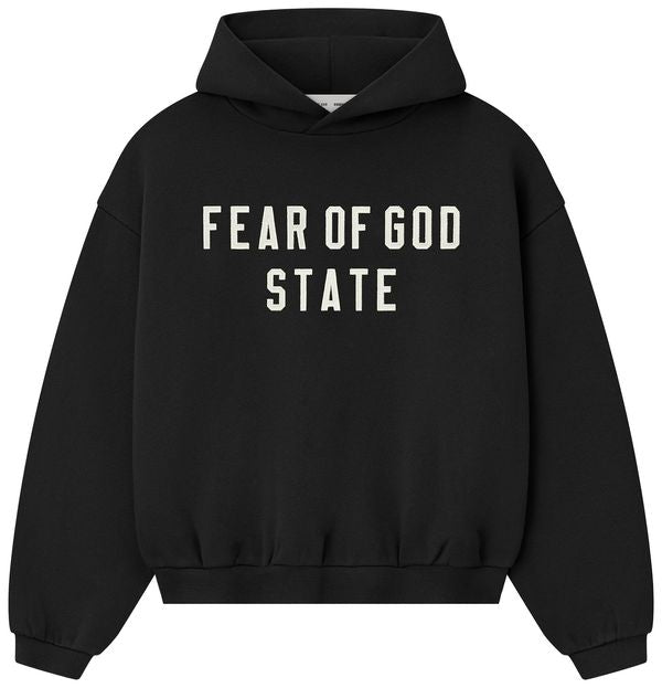 Essentials Fear of God Kids 90's Fit Fleece 'Jet Black' Hoodie