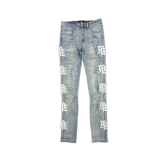 MIXED EMOTION “MONOGRAM” SEA WASH JEANS