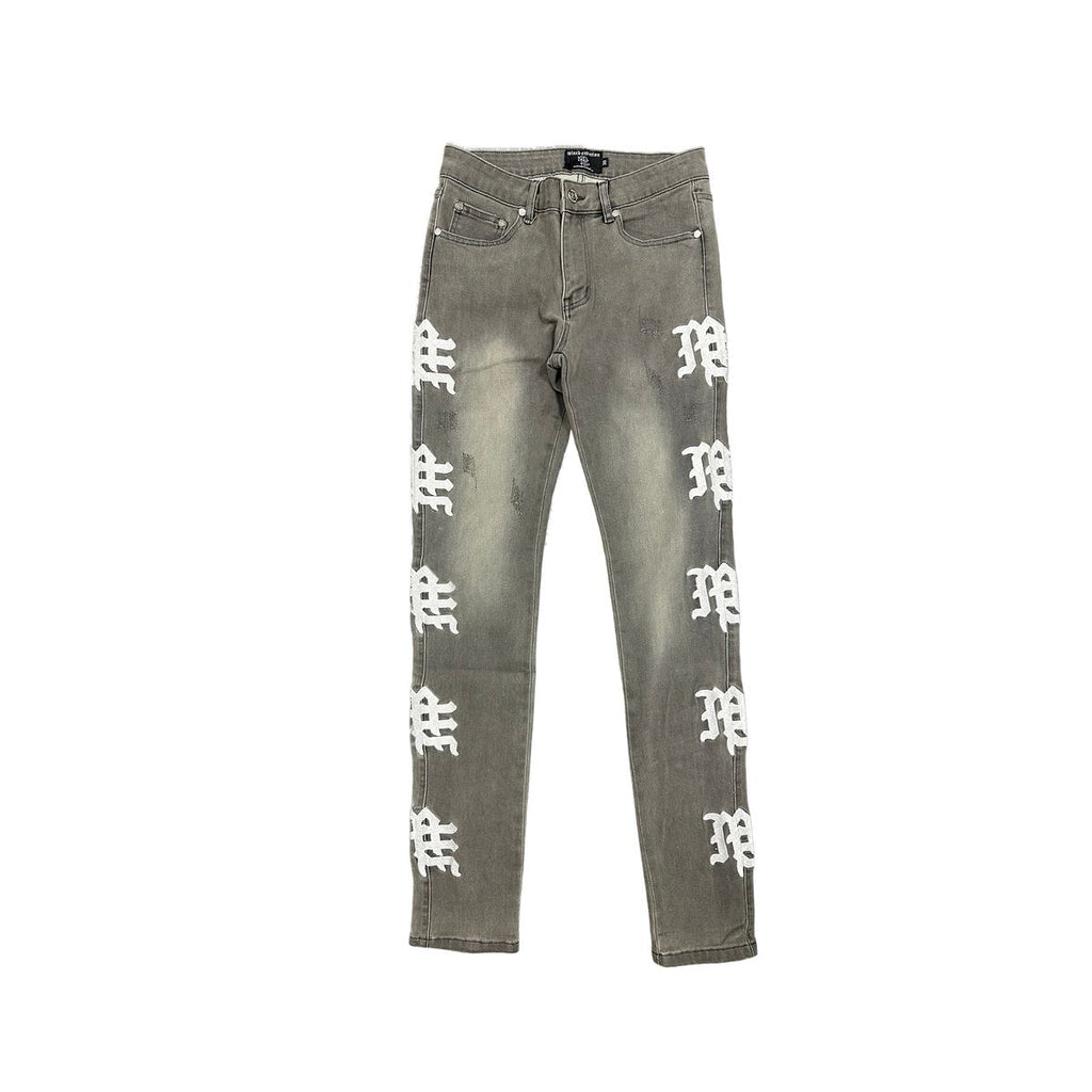 MIXED EMOTION "ASH" MONOGRAM DENIM