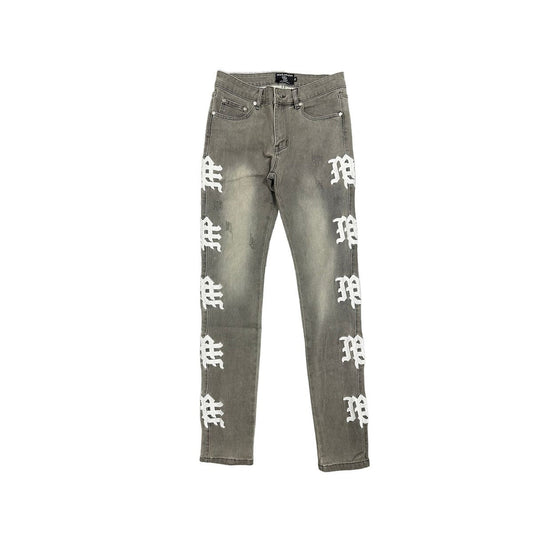 MIXED EMOTION "ASH" MONOGRAM DENIM