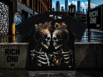 Rich Oni Black Dual Skeleton Tee