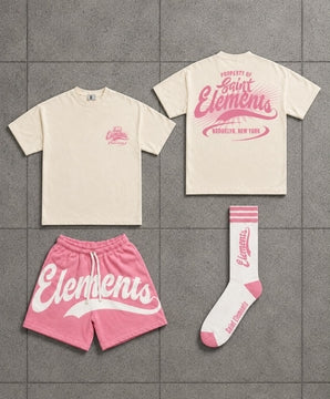 Saint Elements White Pink Set Shorts