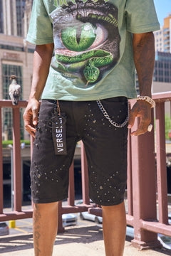 Verselli Black Stardust Denim Shorts