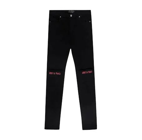 RTA Black Red RIP Jeans