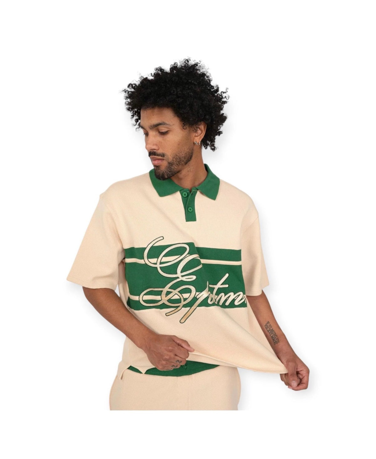 EPTM Green Beige Kora Polo Top Tee