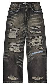 Vale Black Trashed Denim Jeans