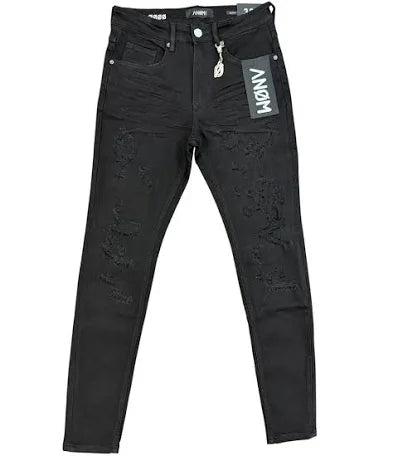 ANOM Celsius Jet Black Skinny Jeans