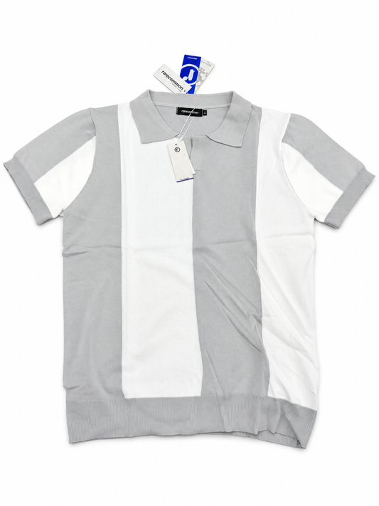 Rare Common Grey White Polo Tee