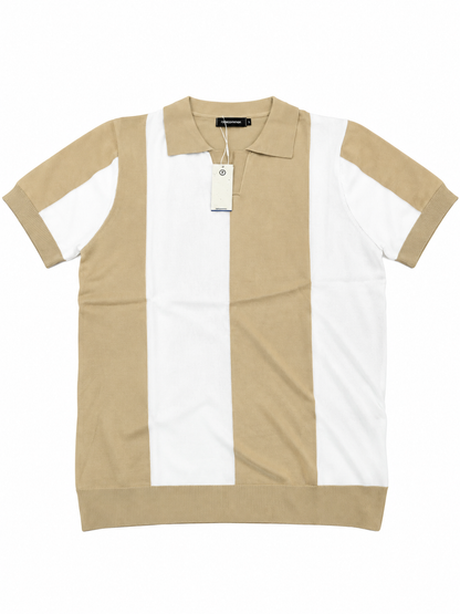 Rare Common Beige White Polo Tee