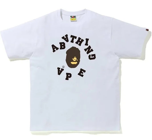 Bape #8 Broken College White Tee