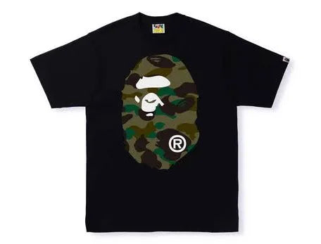 Bape #22 Green Black Camo Big Ape Head Tee